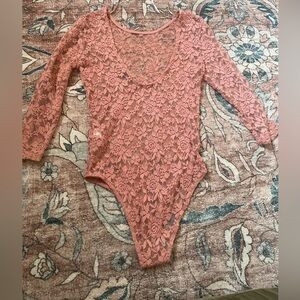 Ambiance Coral Lace Bodysuit